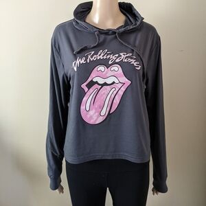 Rolling Stones long sleeve hooded top, women's small